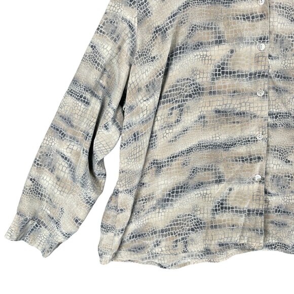 August Max Womens Silk Top 28W Snakeskin Print Silky Flowy Work Office Capsule - Picture 6 of 14